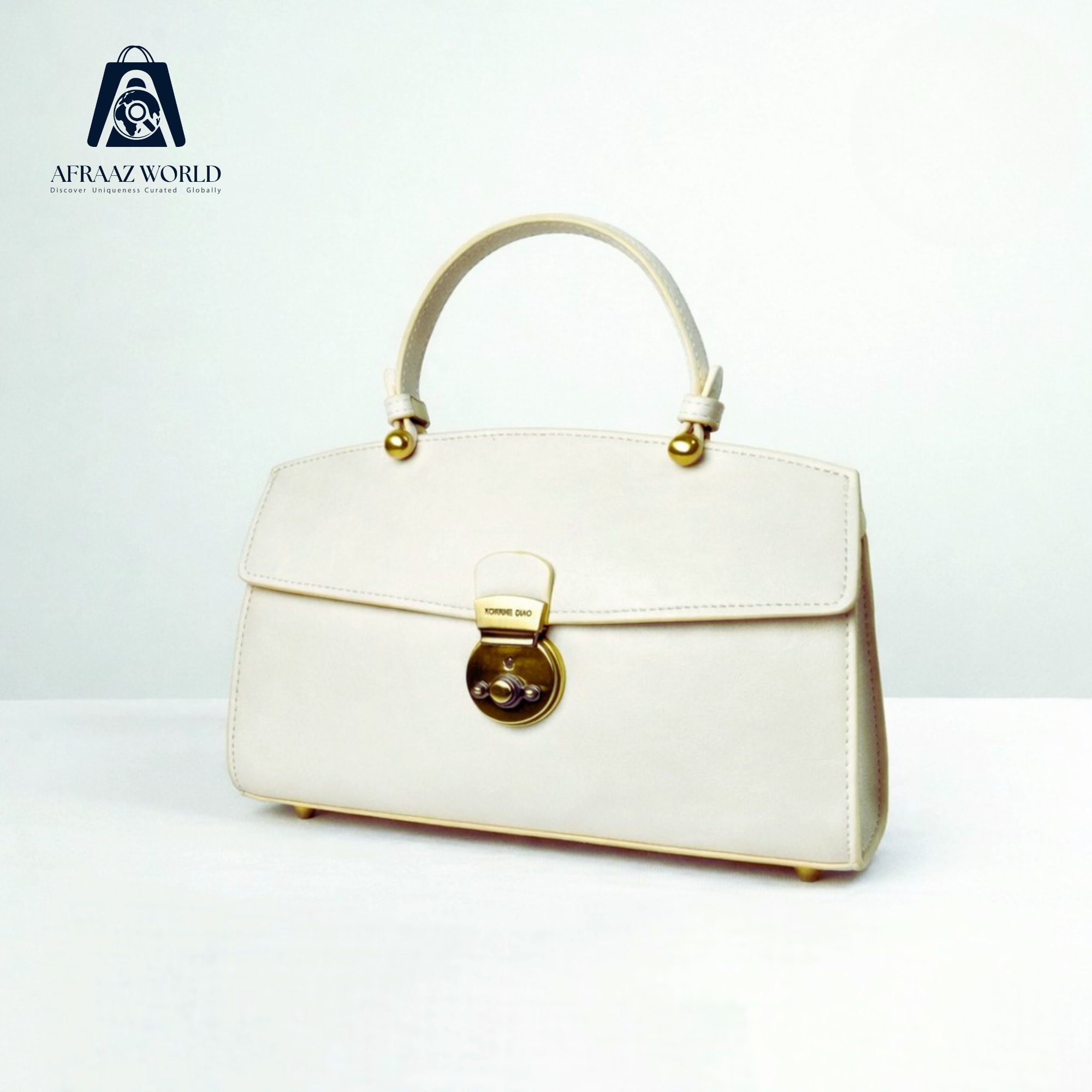 Classic Royal Ivory Leather Style Handbag