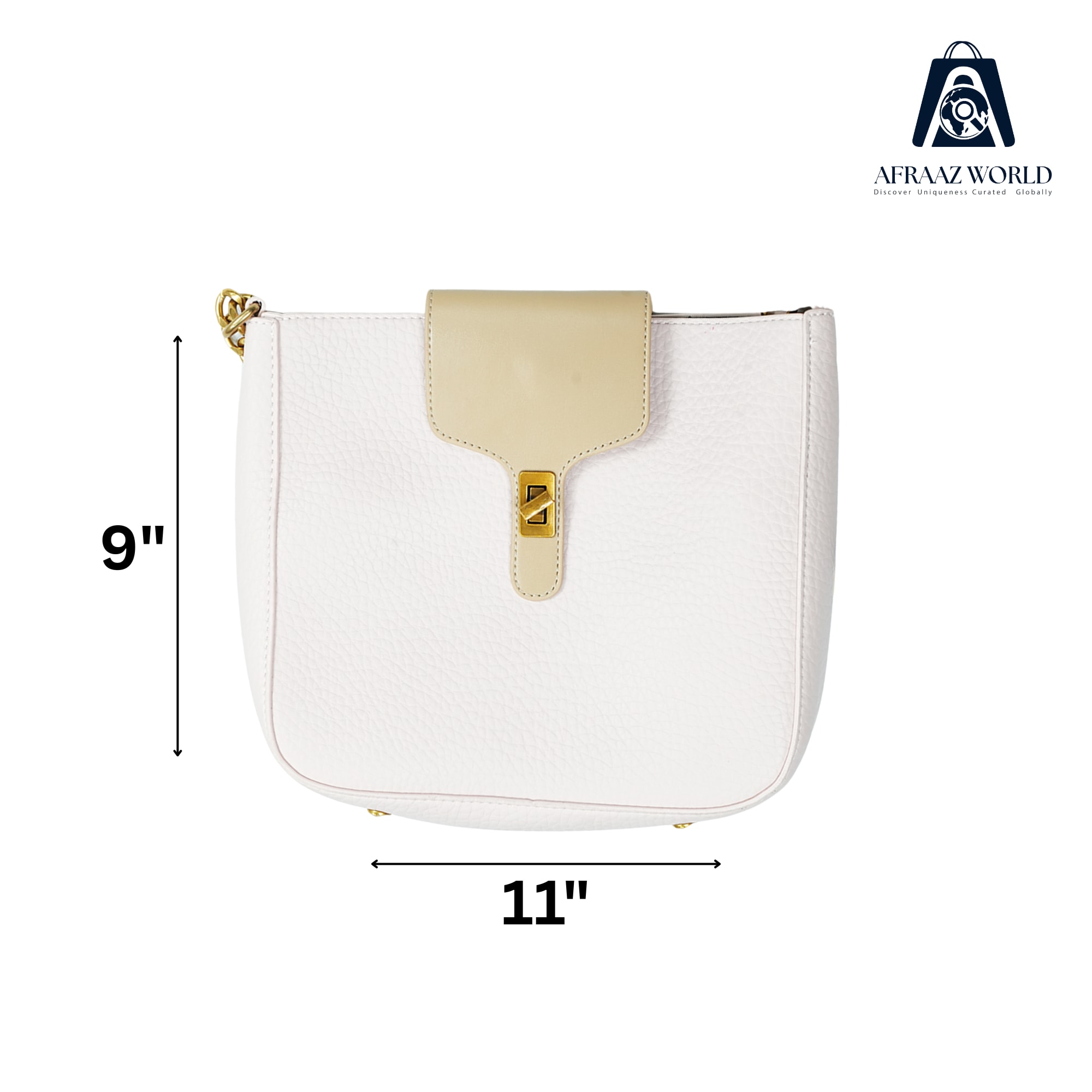 Elegant Two-Tone Beige Shoulder Bag for Women with Pouch | Premium 2-in-1 Handbag by Afraaz World