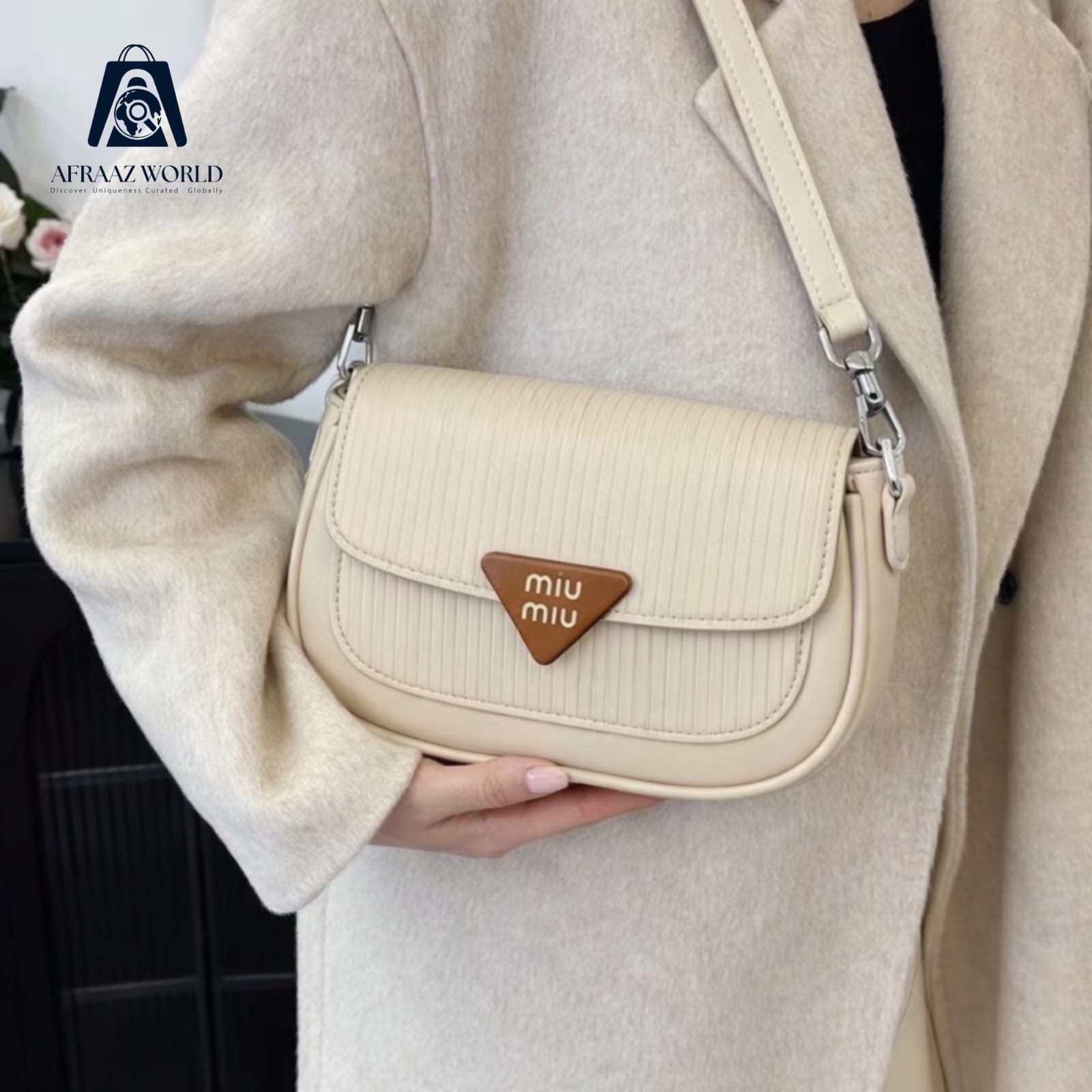 Premium Brown Crossbody Bag for Women | MIU MIU Inspired Sling Bag by Afraaz World