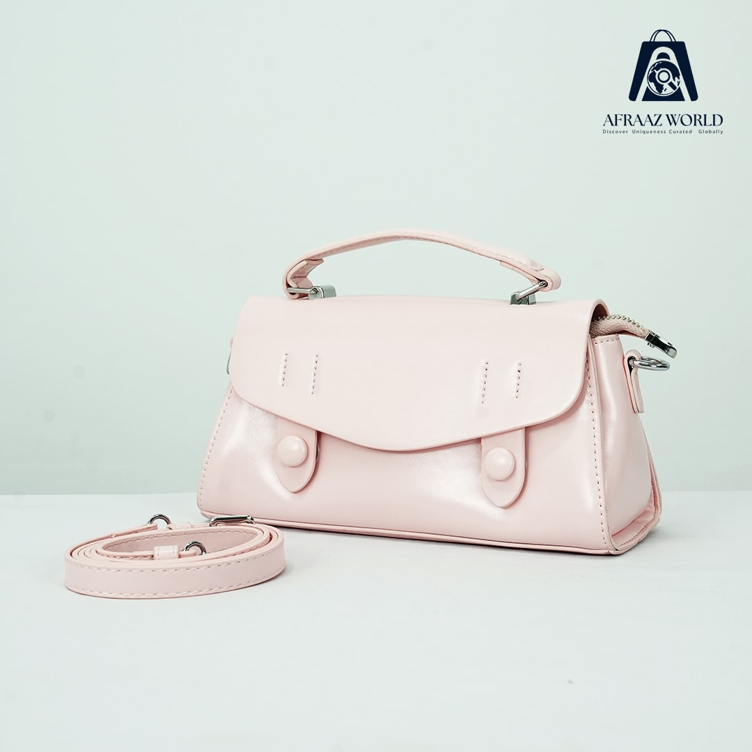 Pastel Blue Mini Satchel Bag with Top Handle & Crossbody Strap