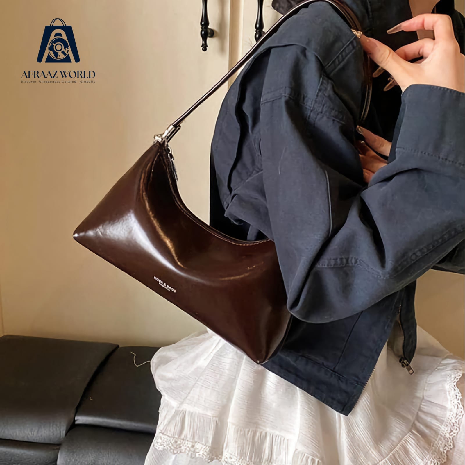 Premium Off White Handbag for Women – Elegant Top Handle Bag with Detachable Shoulder Strap | Luxury Fashion Bag