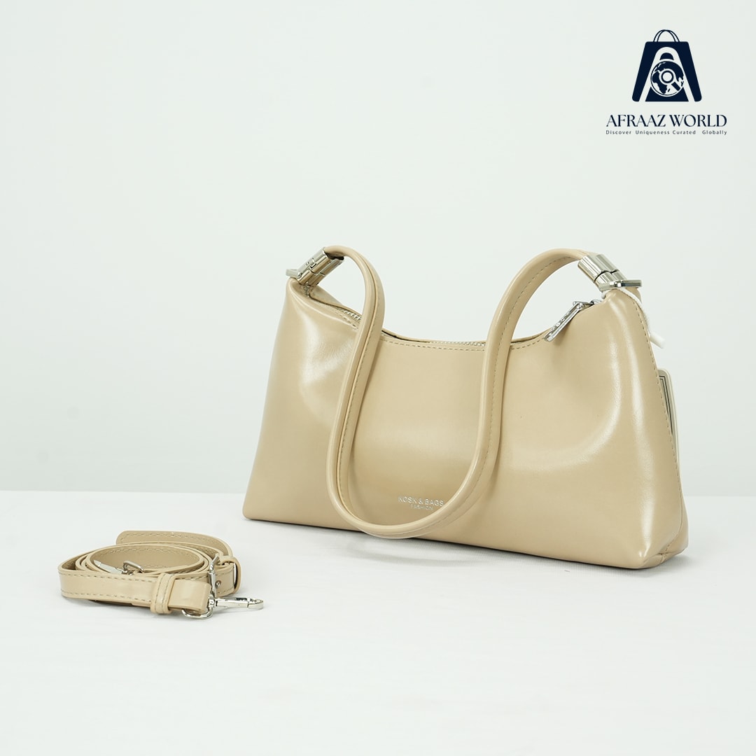 Premium Off White Handbag for Women – Elegant Top Handle Bag with Detachable Shoulder Strap | Luxury Fashion Bag