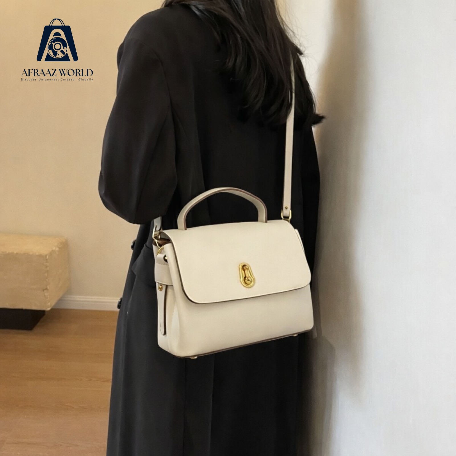 Classic Women’s Light Olive Beige Shoulder & Handbag – Soft Leather Finish