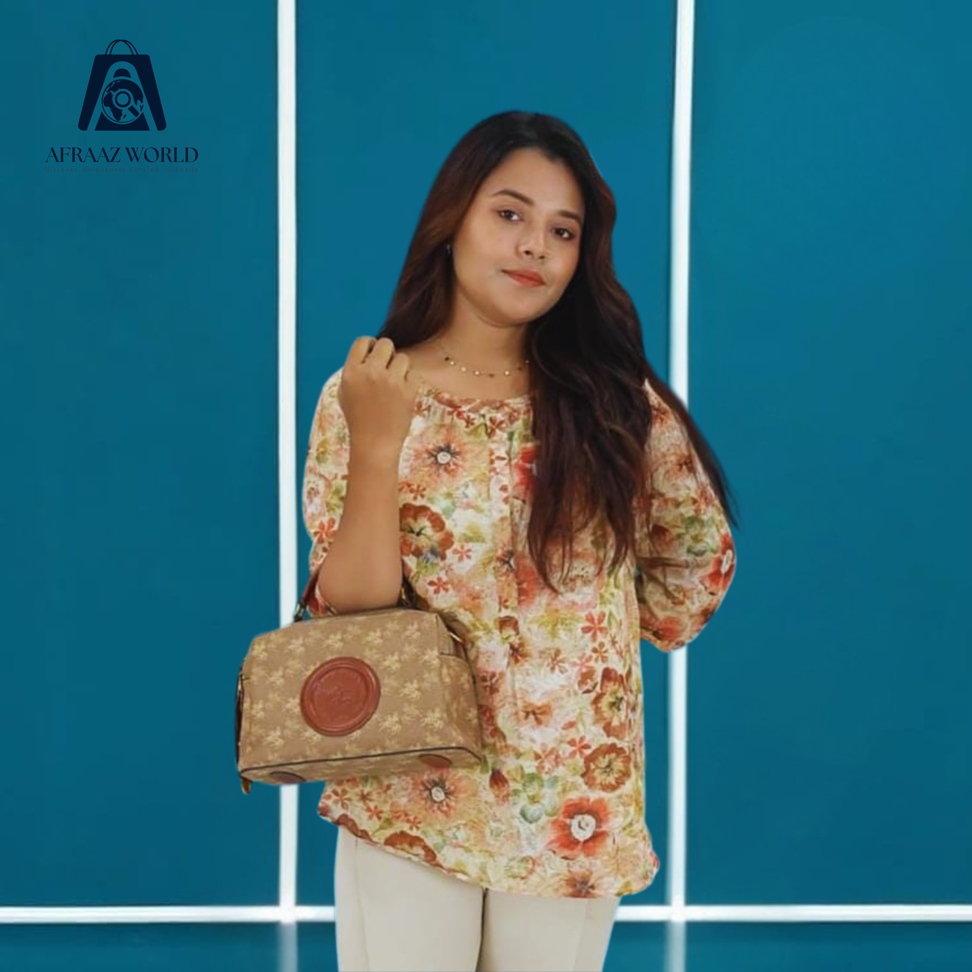 Luxury Brown Printed 3-Piece Handbag Set for Women – Afraaz World