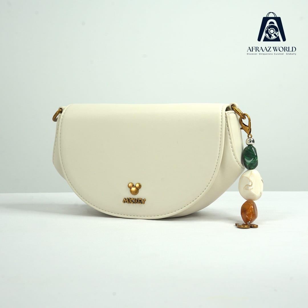 Luxury White Mickey Leather Mini Crossbody Bag – Afraaz World