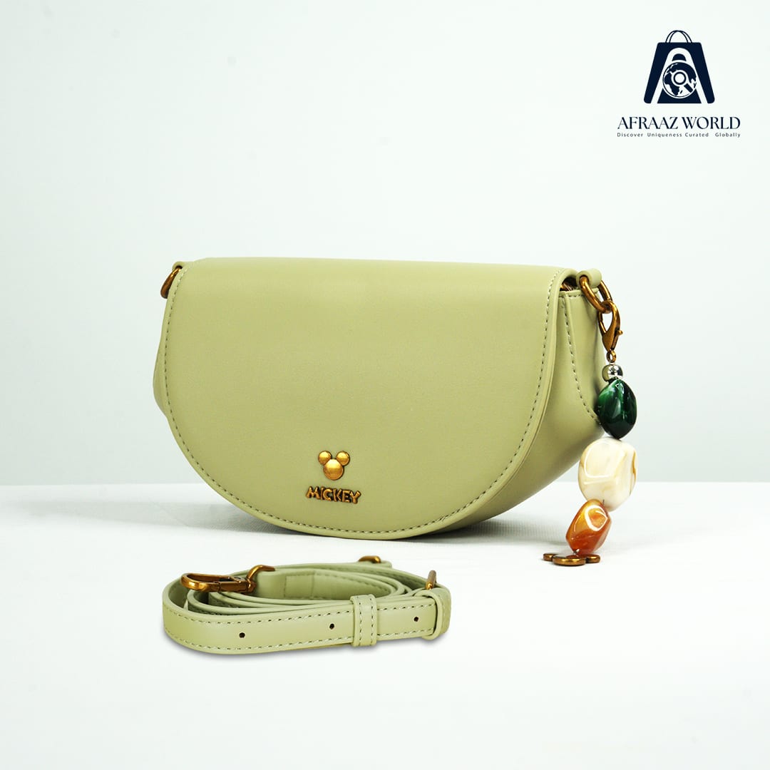 High Quality pestal  Green Mini Crossbody Bag with Beaded Charm – Afraaz World