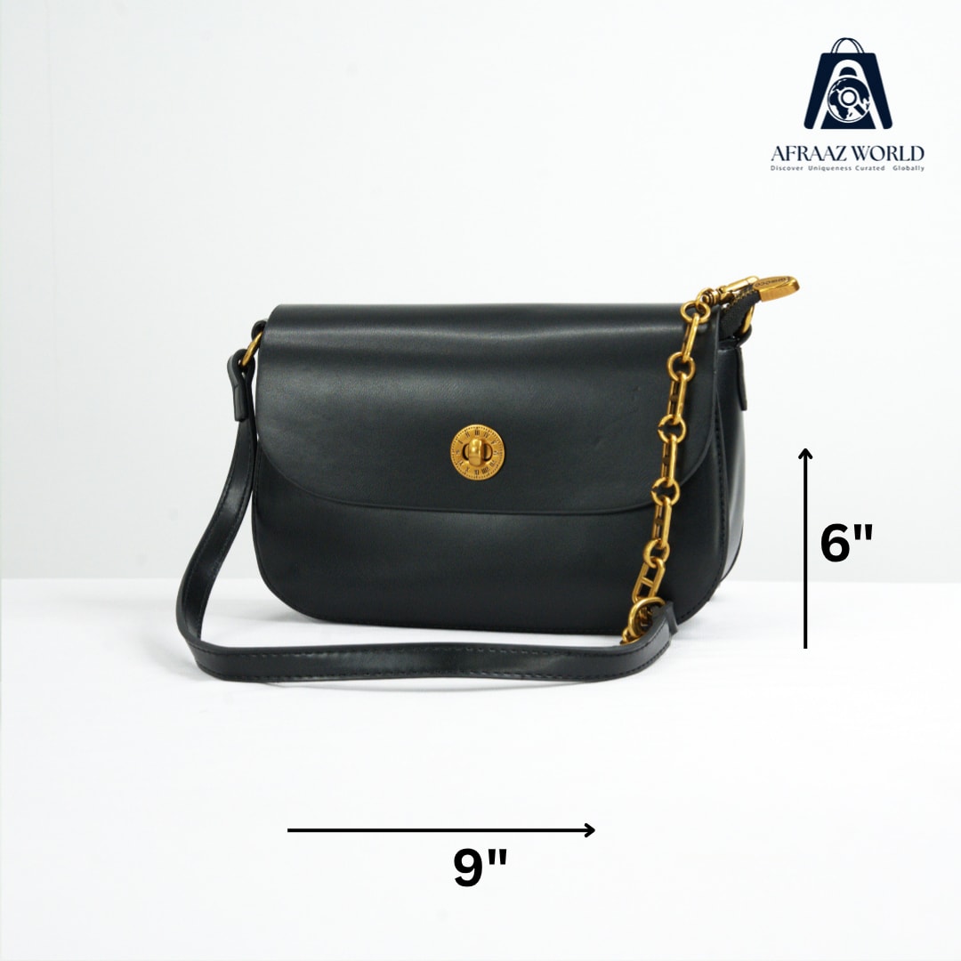 High Quality Coffee Brown Crossbody Bag with Minimal Golden Lock – Afraaz World