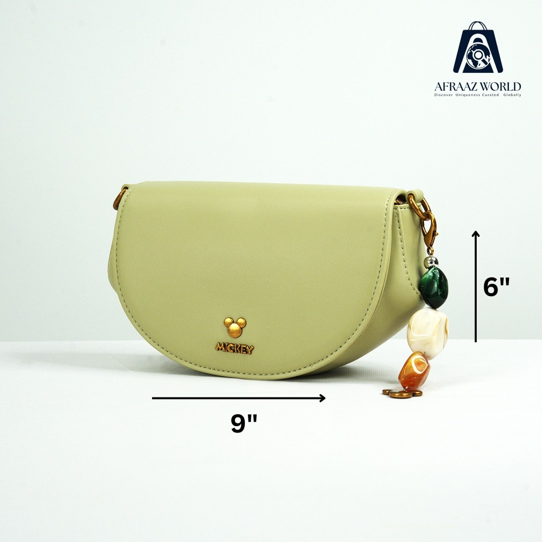 High Quality pestal  Green Mini Crossbody Bag with Beaded Charm – Afraaz World