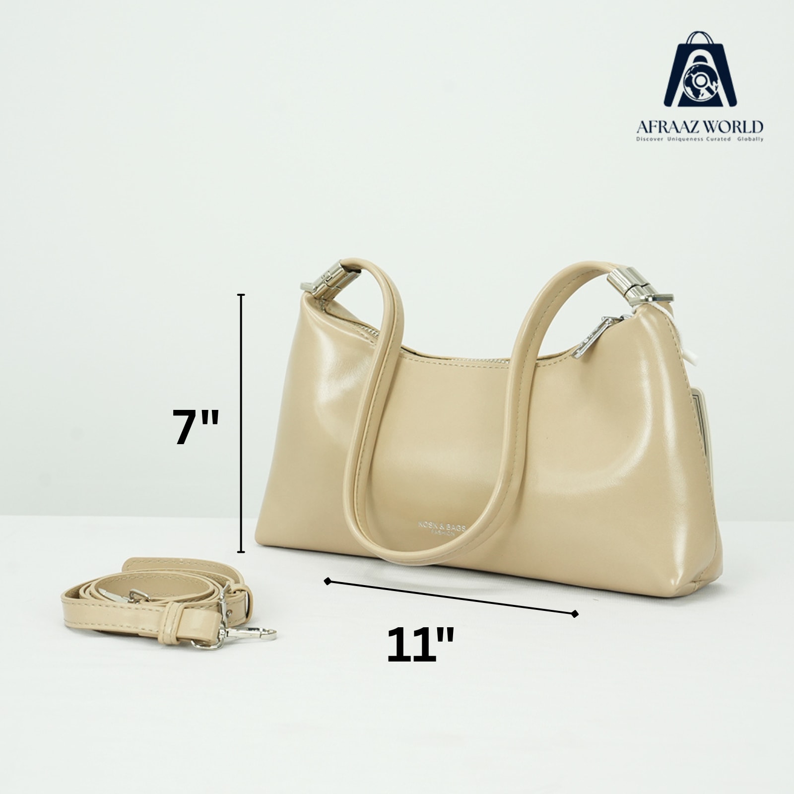 Premium Off White Handbag for Women – Elegant Top Handle Bag with Detachable Shoulder Strap | Luxury Fashion Bag