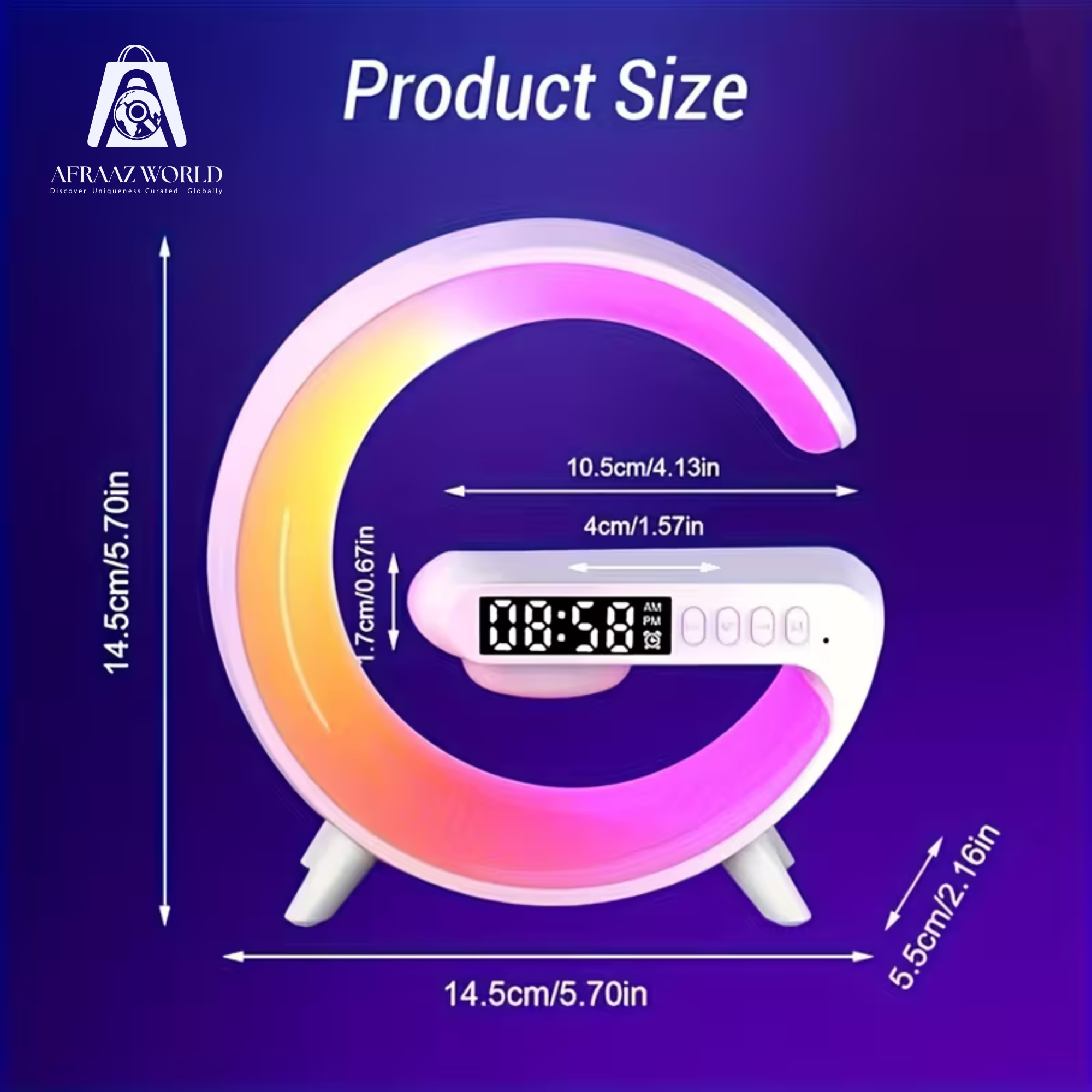 G63 Wireless Portable Bluetooth Speaker Lamp With  LED RGB Light & Smart Clock