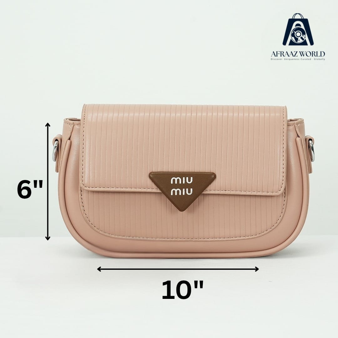 MIU MIU Inspired Black Crossbody Bag for Women | Premium Leather Sling Purse by Afraaz World