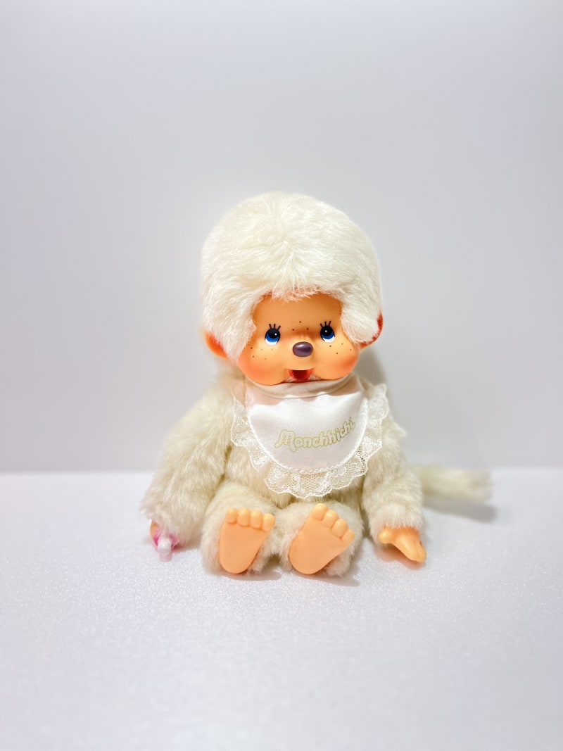 White Monchhichi — sourced via Mercari Japan