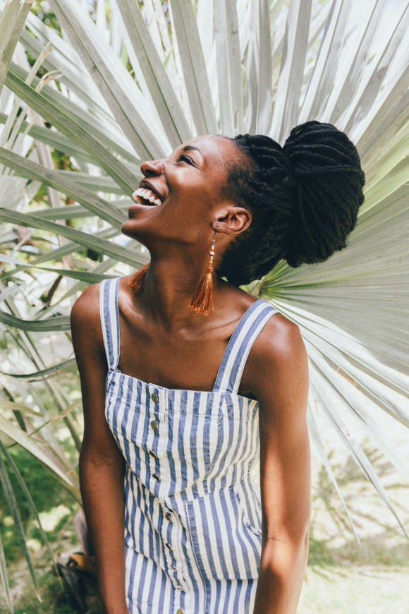 Black woman laughing