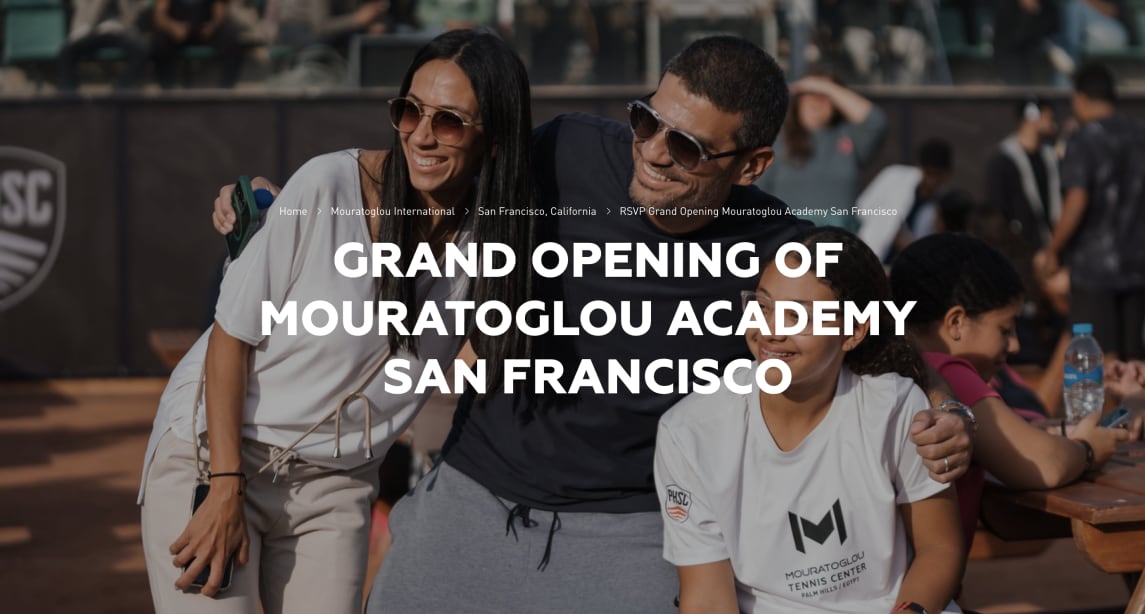 Grand Opening of Mouratoglou Academy San Francisco in San Anselmo — Bay Area family event