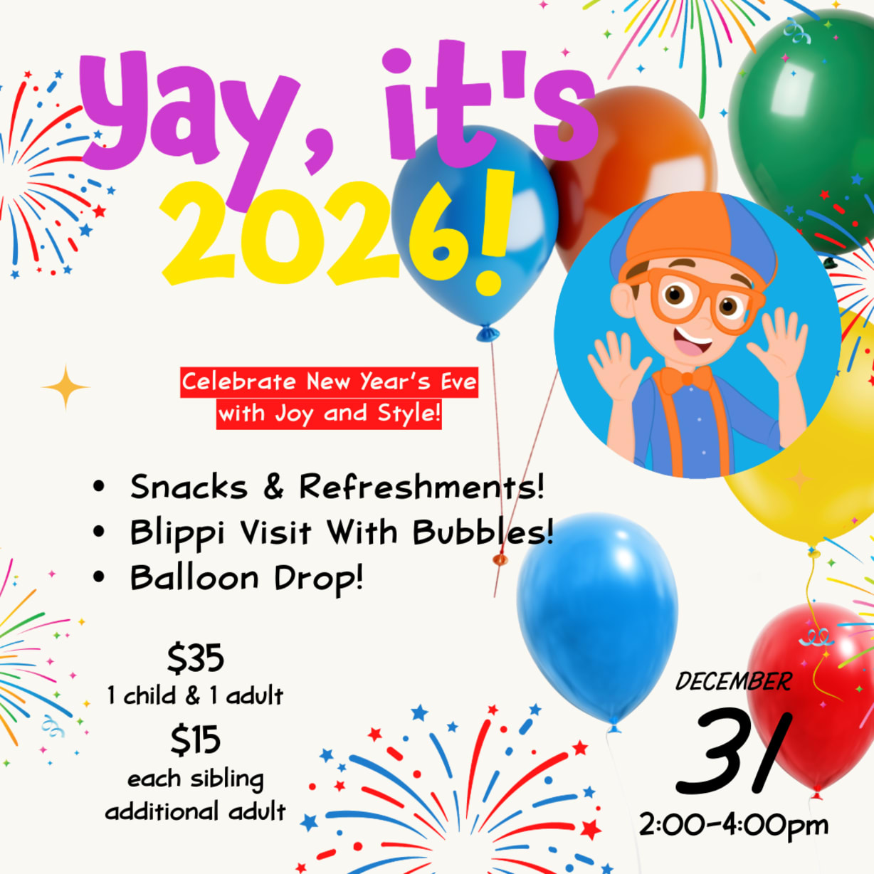 Zyland's New Year's Eve Party  in Concord  — Bay Area family event