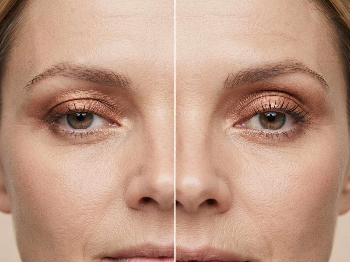 Curling lashes before applying mascara