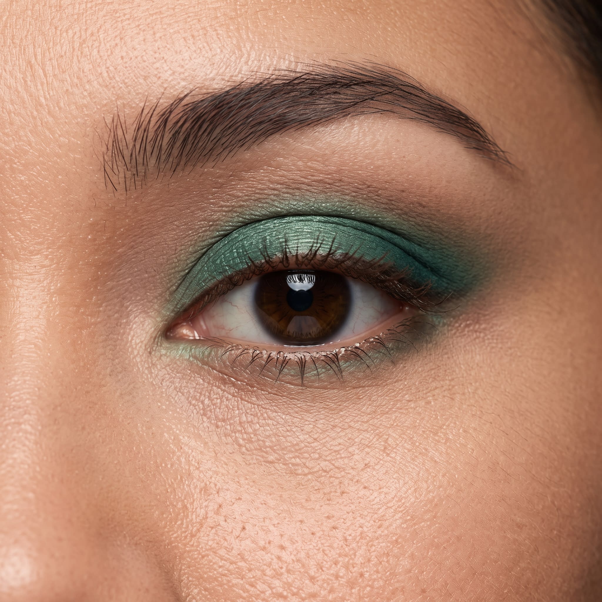 Jade and emerald green eyeshadow