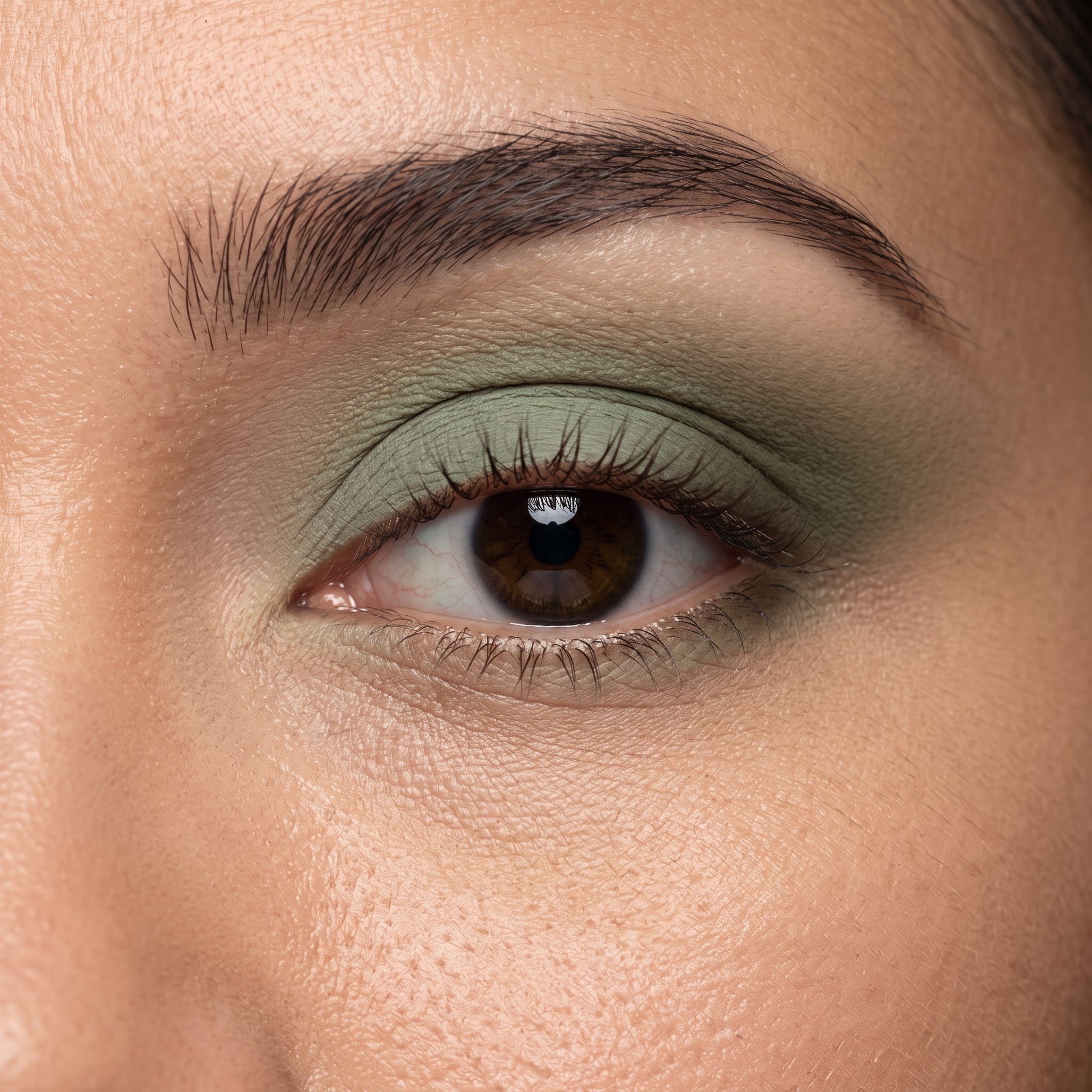 Matte sage and olive monochrome eyeshadow
