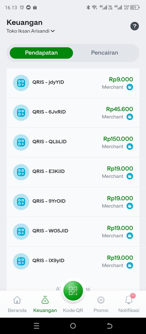 Bukti pembayaran pelanggan