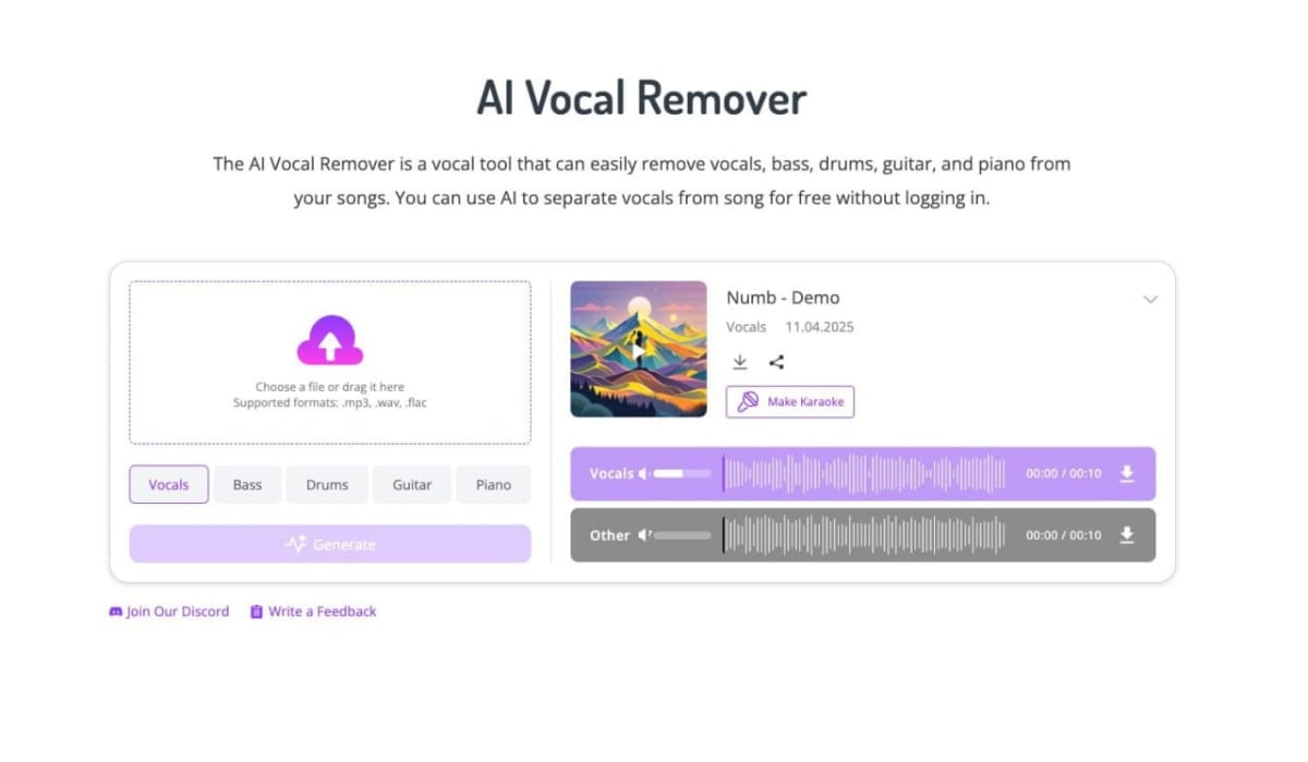 Remove vocals from ANY song