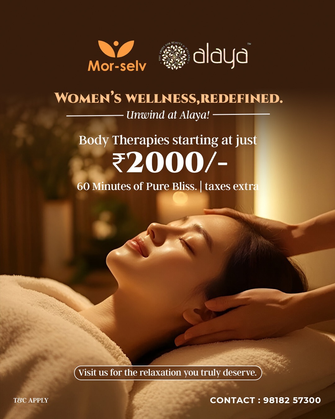 Body Therapies Starting at Just Rs.2000/- at Alaya Spa