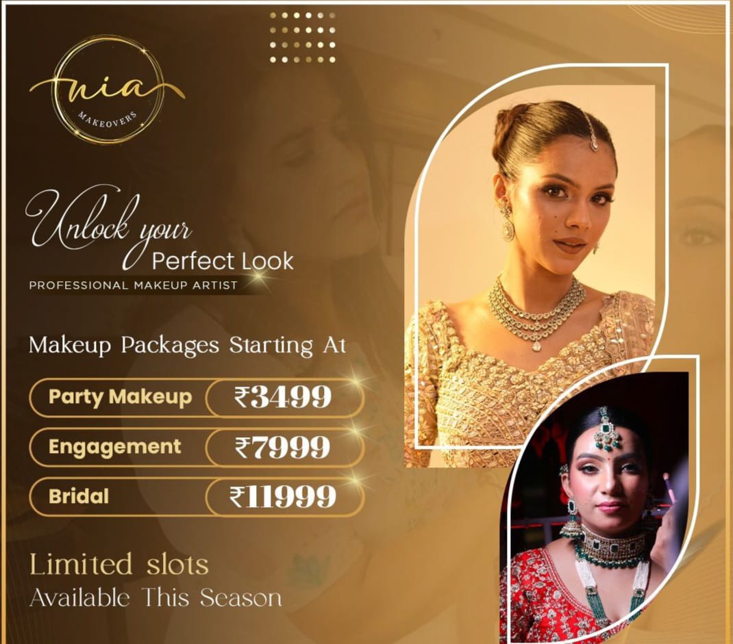 Makeup Packages starts @3499 at Nia Makeovers