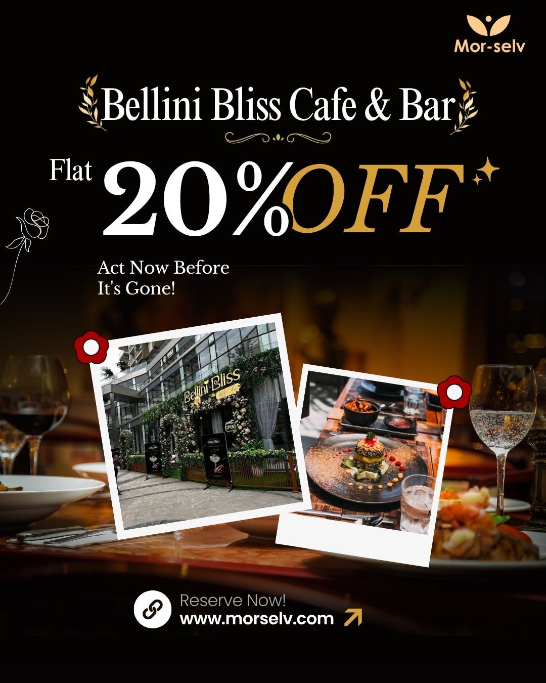 Avail Flat 20% off at Bellini Bliss Cafe & Bar