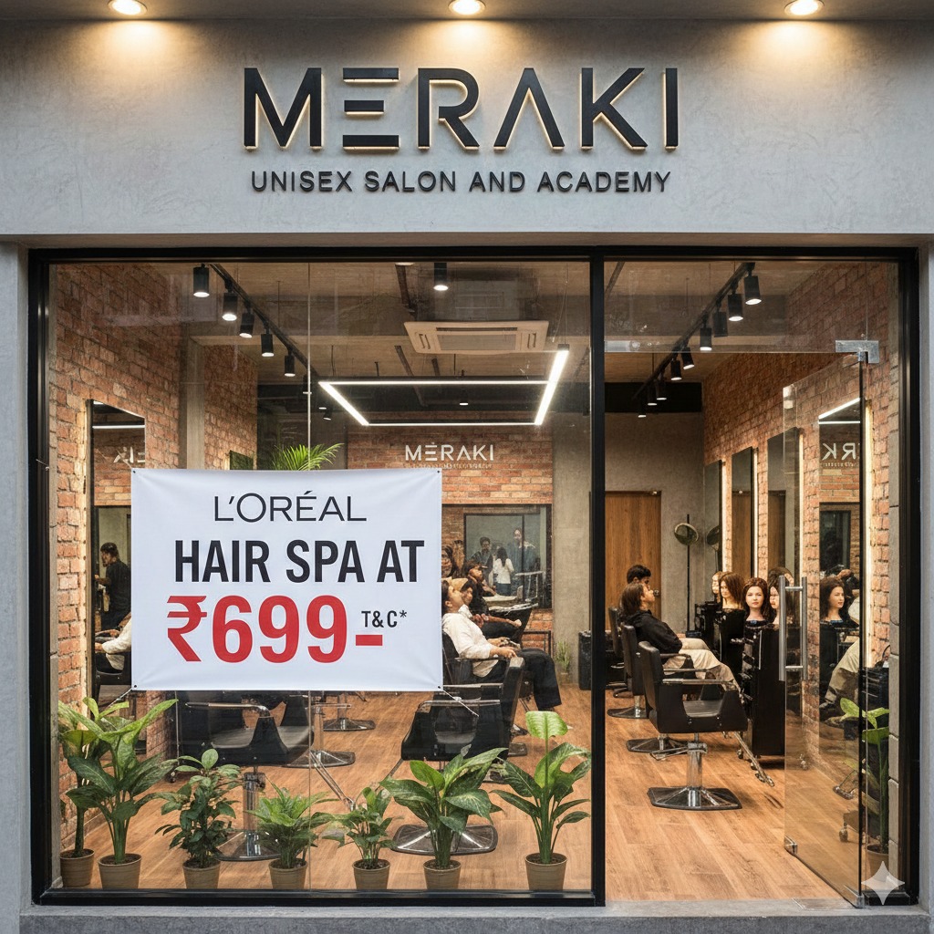 Loreal Hair Spa @699/- at Meraki unisex salon and academy