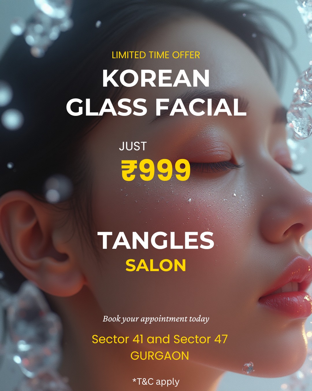 Korean Glass Facial at Tangles Salon South City -1, Sector 41