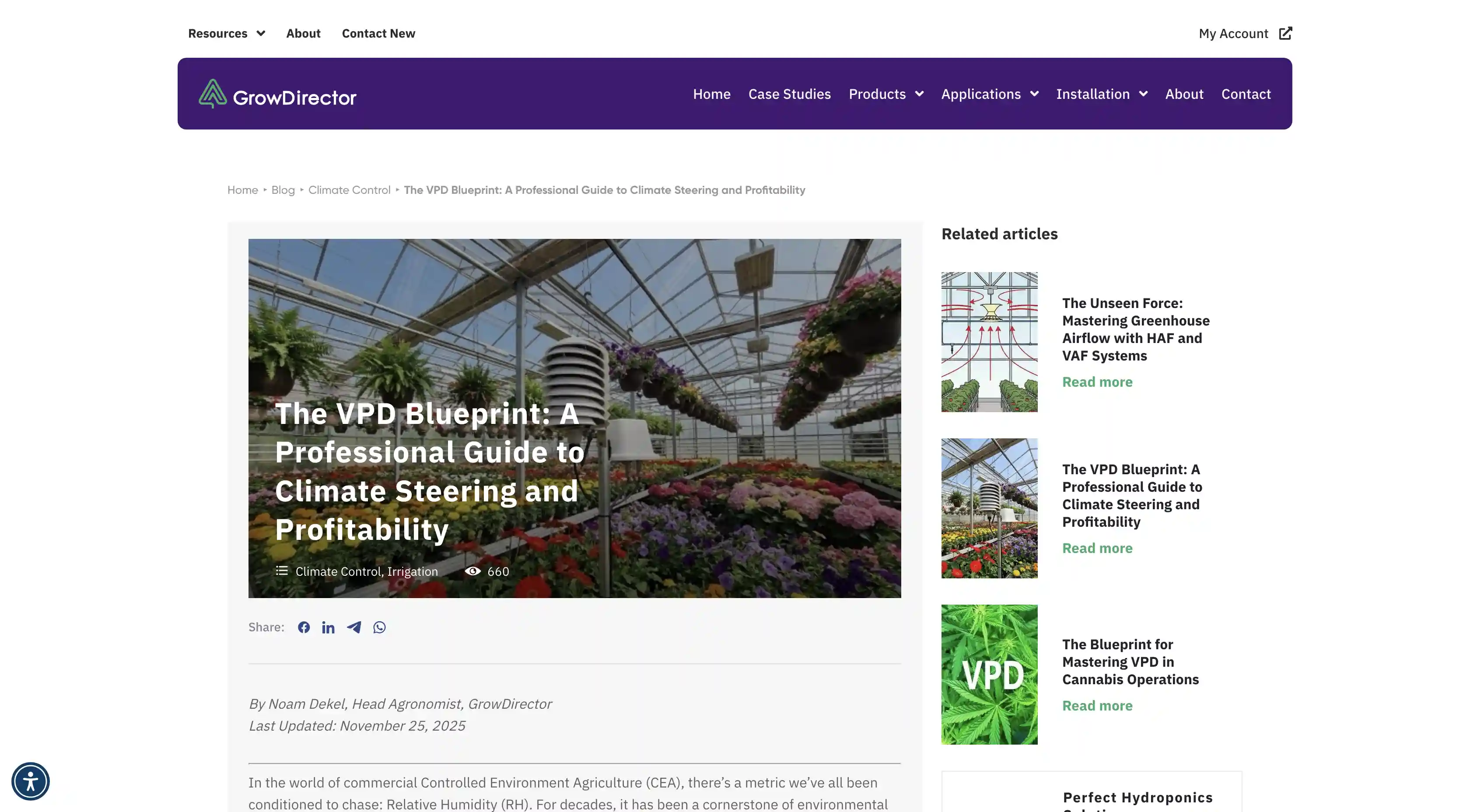 Website single blog page presentation