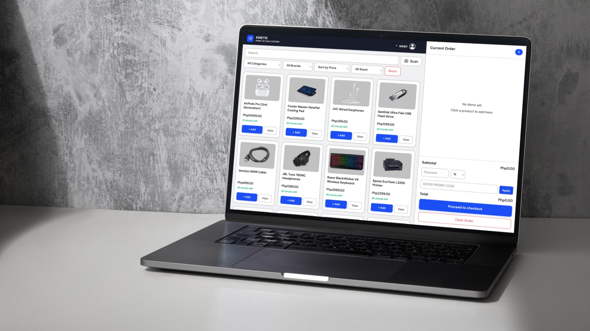 Kinetix Inventory System Sales History Preview