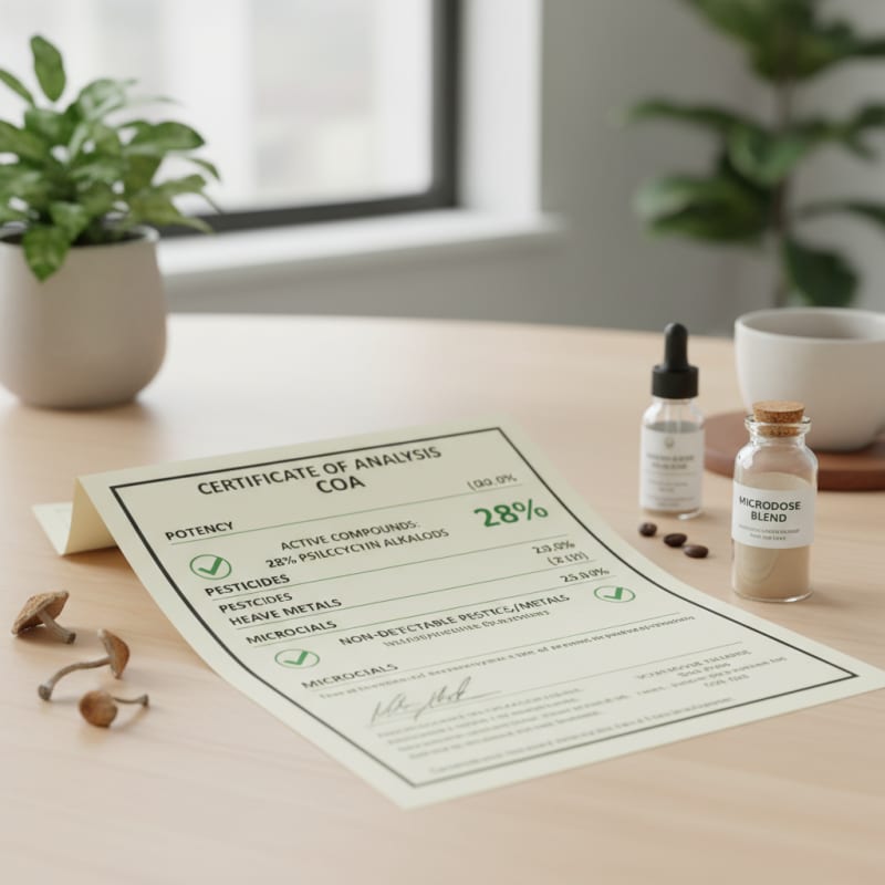 Certificate of Analysis mushroom illustration 2