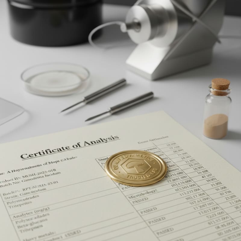 Certificate of Analysis mushroom illustration 3