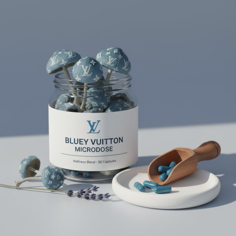 bluey vuitton mushrooms illustration 2