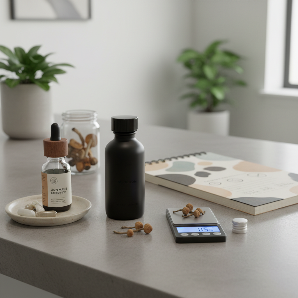 High-potency psilocybin mushroom strains with purple and teal lighting