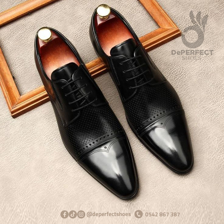 Black Cap-Toe Oxfords
