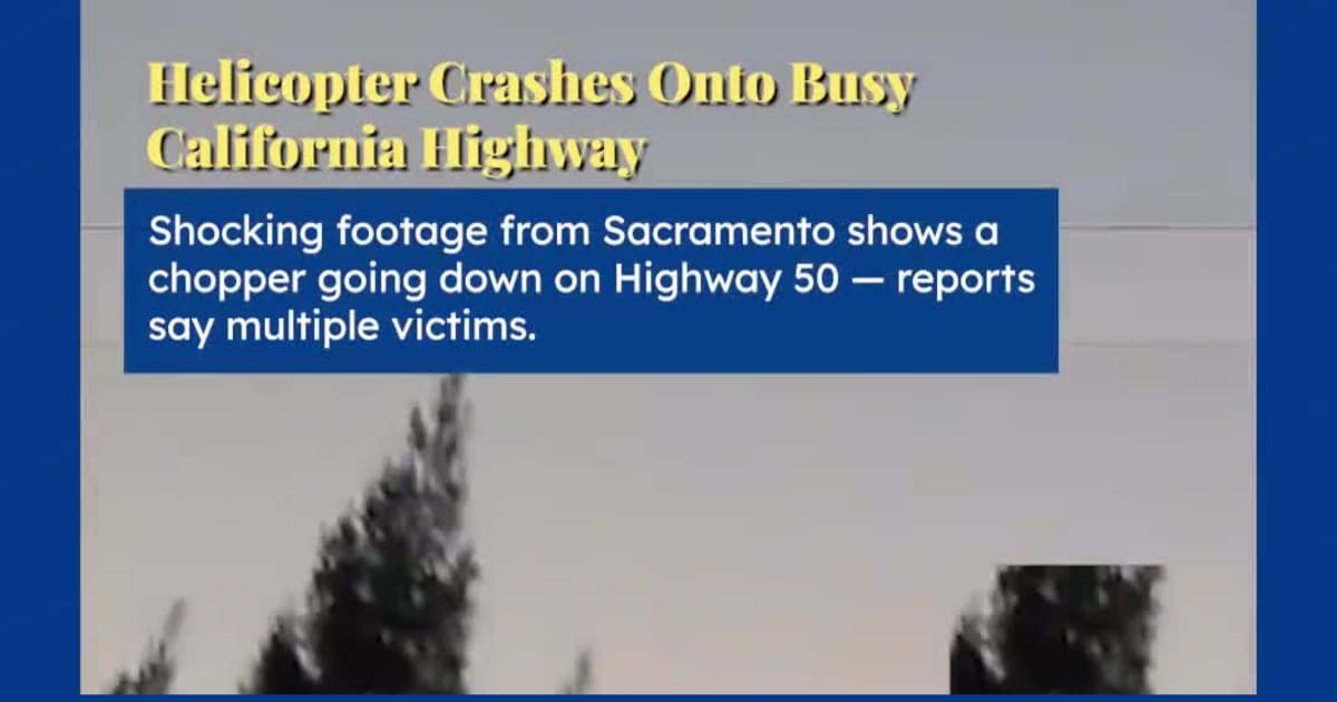Helicopter Crashes Onto Busy California Highway