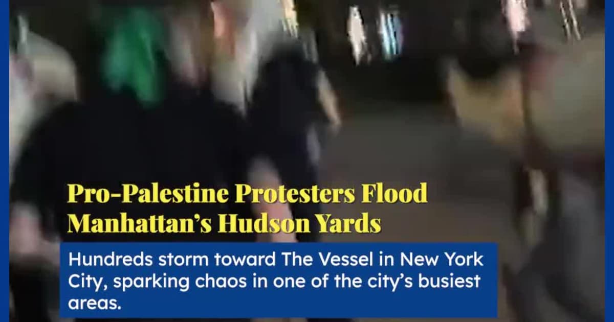 Pro-Palestine Protesters Flood Manhattan’s Hudson Yards