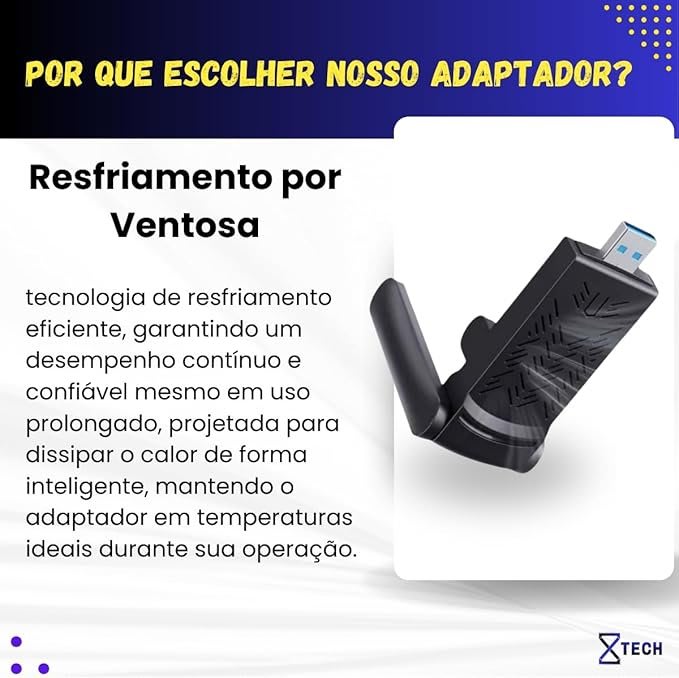Adaptador Wireless Wifi USB 3.0 Dual Band 5Ghz e 2.4Ghz 1300mbps Bluetooth 4.2 duas Antenas 8X TECH - Imagem 7