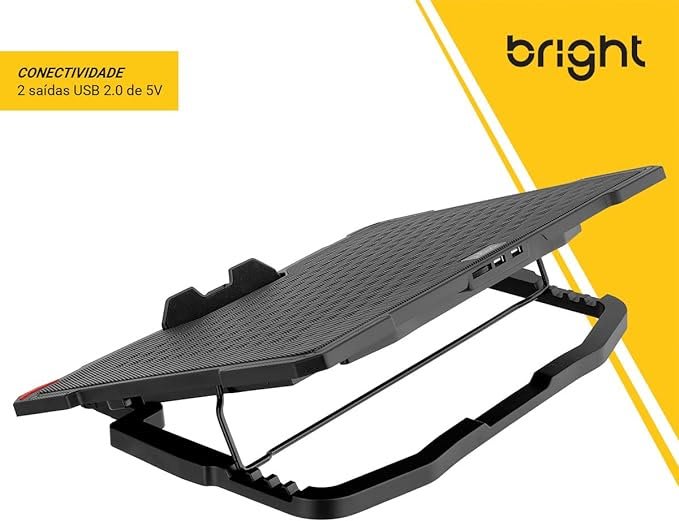 Bright Cooler para Notebook 6 Fans (6 Ventoinhas) LED e USB Hub Preto Bright, 1500 RPM, Ruído 20dBA - Imagem 5