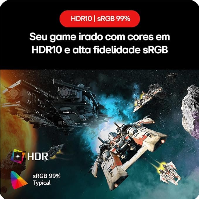 Monitor Gamer LG UltraGear 27” 27GS60F-B IPS Full HD 180Hz 1ms (GtG) NVIDIA® G-SYNC® AMD FreeSync™ HDR10 sRGB 99% HDMI DisplayPort - Imagem 6