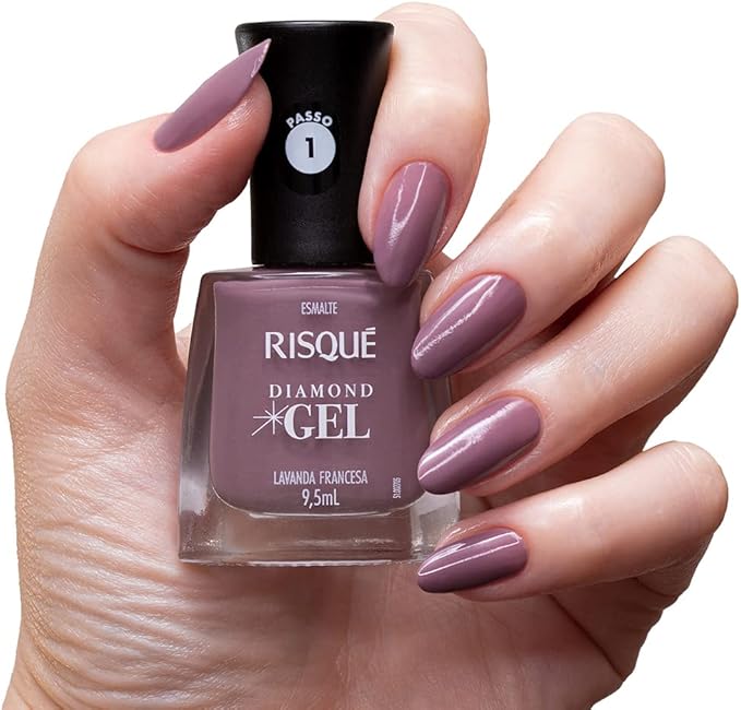 Risqué Esmalte Diamond Gel Lavanda Francesa Cremoso 9 5 Ml - Imagem 2