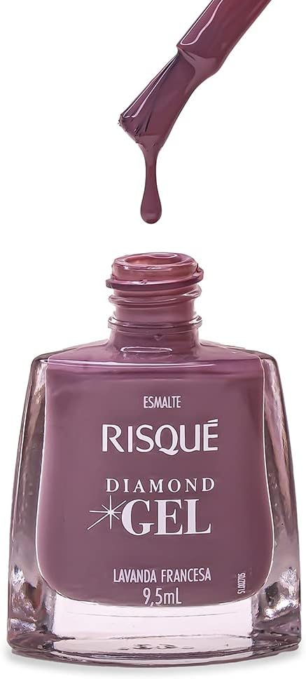 Risqué Esmalte Diamond Gel Lavanda Francesa Cremoso 9 5 Ml - Imagem 3