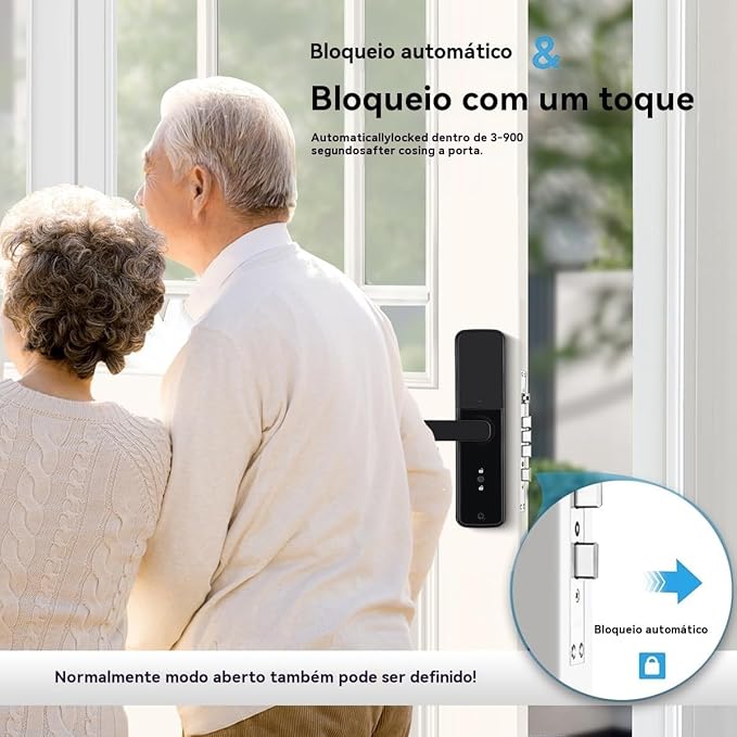 LucZeng Fechadura Digital Biométrica, 5 em 1 Inteligente Fechadura Eletronica com Tuya Wi-Fi, Touch Screen Fechadura Digital - Abertura via Biometria, Senha Numérica, cartão IC, chave e APP - Imagem 6
