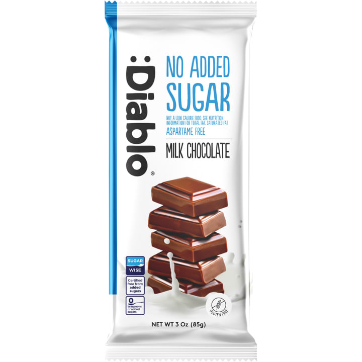 Diablo No Added Sugar Milk Chocolate 85 g bar