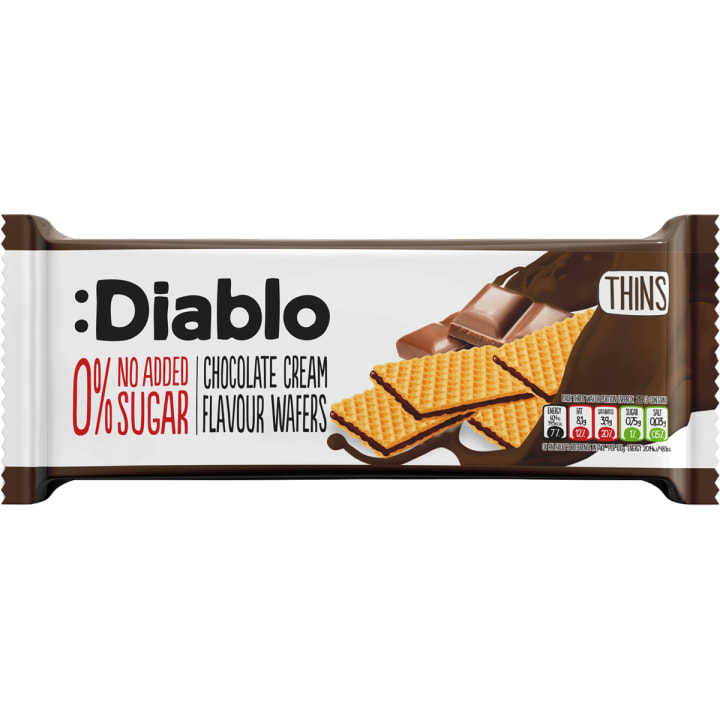 Diablo No Added Sugar Chocolate Cream Flavour Wafer Thins 150g pack