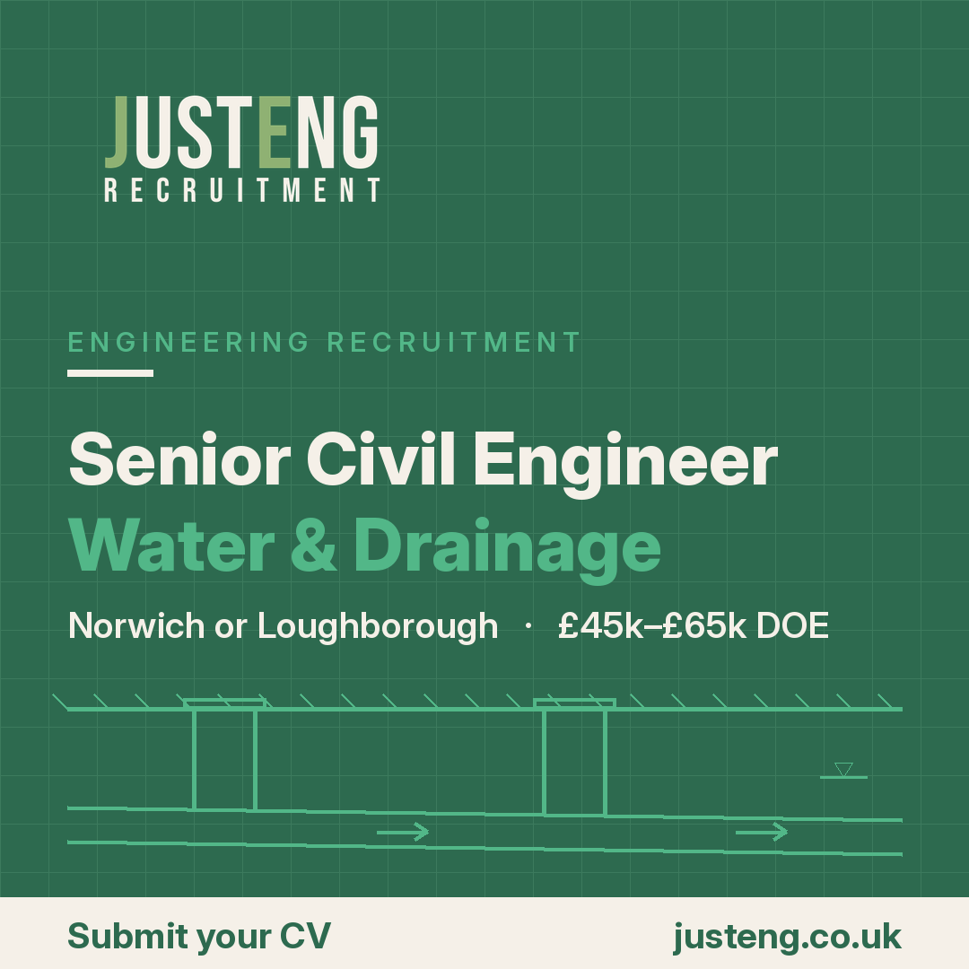 Senior Civil Engineer (Water & Drainage) - Norwich or Loughborough - JustEng Recruitment