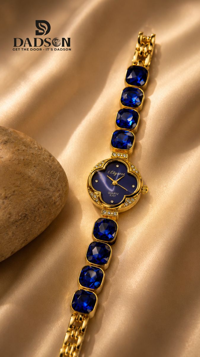 DADSON Sapphire Blue Crystal Bracelet Watch for Women (W-03)