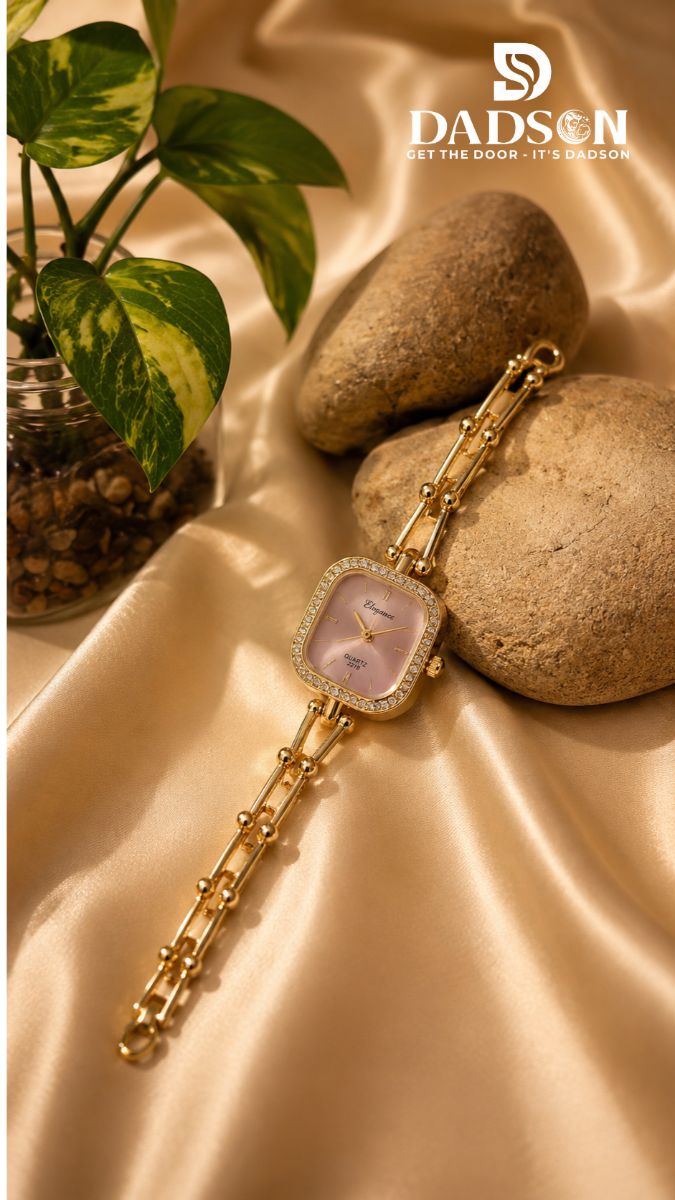 DADSON Pink Dial Luxury Bracelet Watch for Women (W-08)