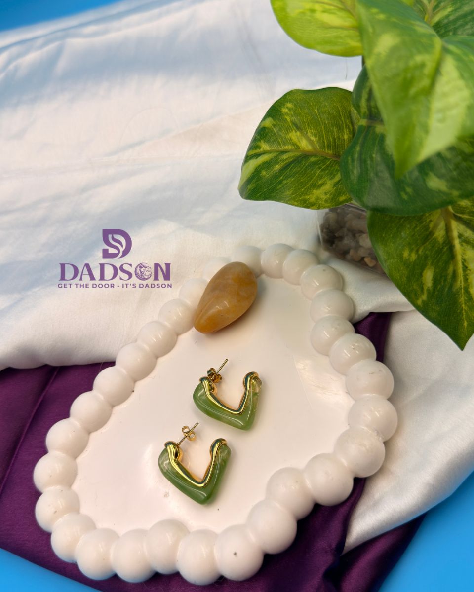 DADSON Green Heart Hoop Earrings (ER-09)